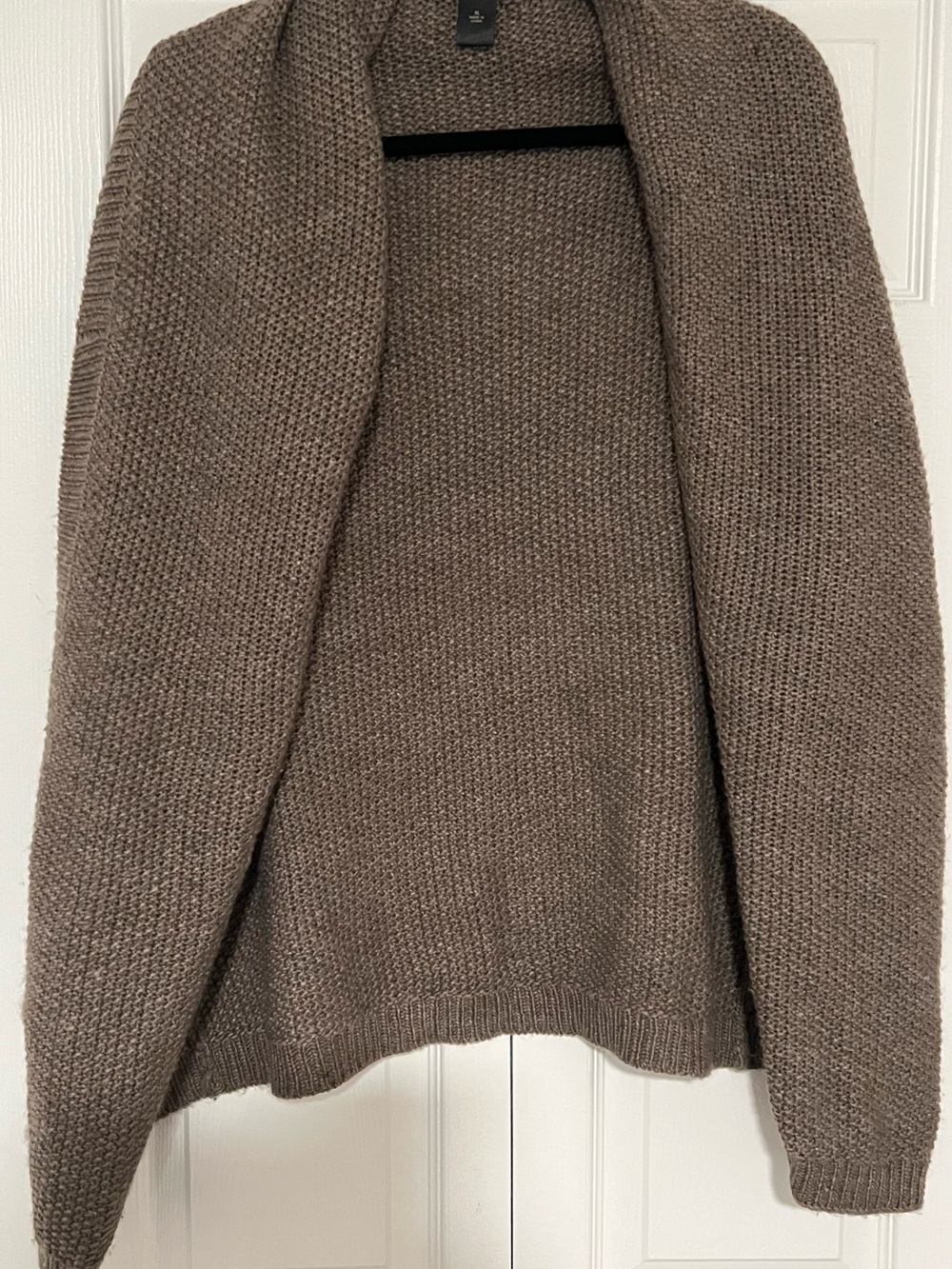 Ann Taylor Chunky Collar Cardigan in Taupe